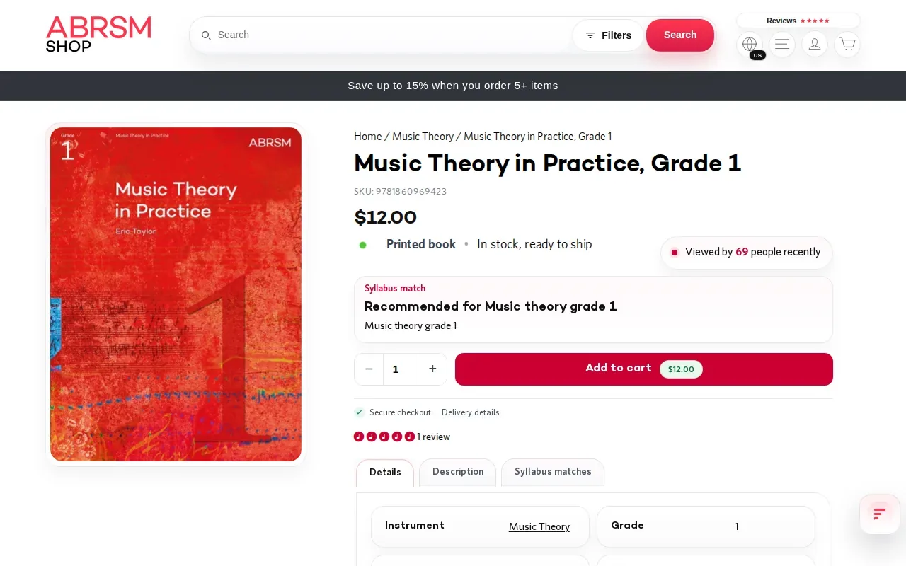 Screenshot of the Music Theory in Practice website