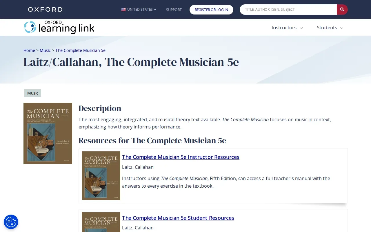 Oxford University Press resource page for The Complete Musician, fifth edition